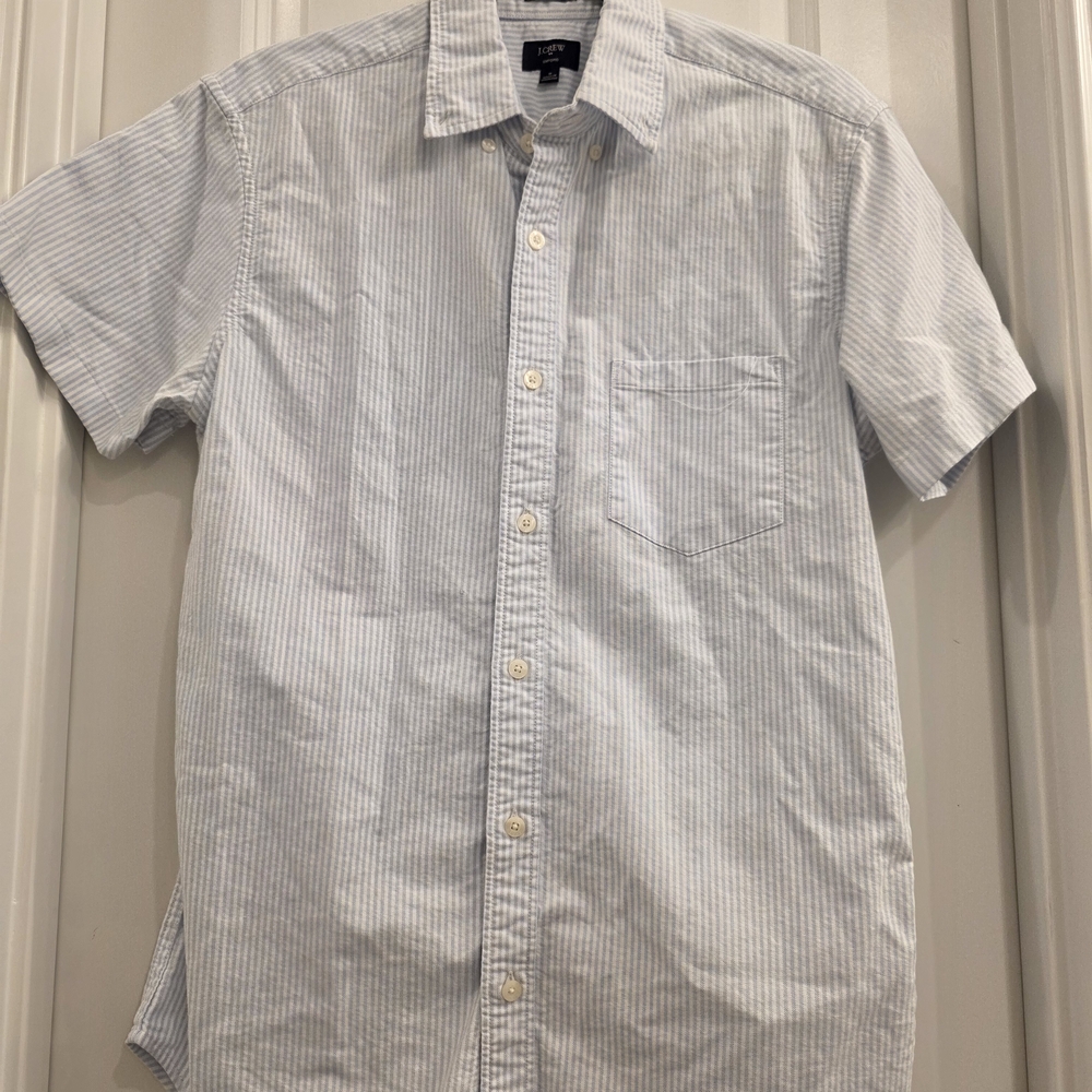 J. Crew Blue and White Casual Button Down Shirt
